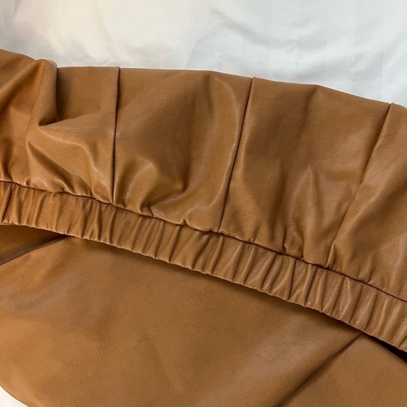 SONOMA Denise Bidot faux leather straight leg pants in tobacco size 2X - Picture 3 of 8